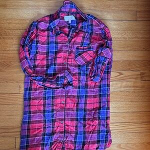 Victoria's Secret Pink, purple and Blue Plaid nightgown